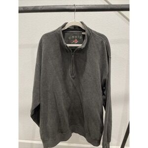 Men's Gray orvis quarter zip pullover Sweater‎ Size  Extra Large  Outdoor